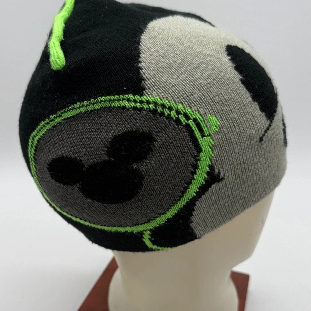 Disney Parks‎ Youth Beanie Hat Black Gray Green Mickey Mouse Knit Cap OS